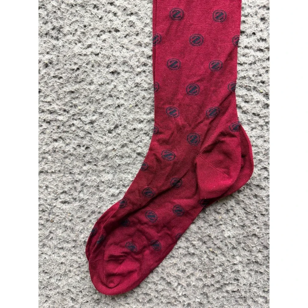 NWT Ermenegildo Zegna Z Norda Allover Knee Socks Berry One Size Unisex